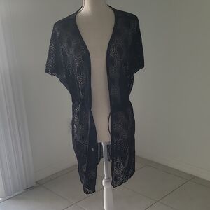 India Boutique Black Lace Cardigan One Size